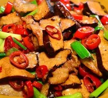 Fried Tofu and Meat in Wooden Bucket Rice