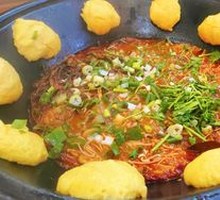 Cornmeal Pancake with Crispy Rice