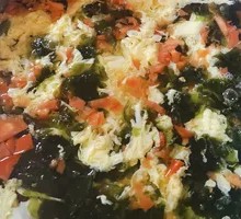 Tomato and Egg Drop Soup with Nori