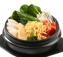 Spicy Kimchi Ramen in Stone Pot