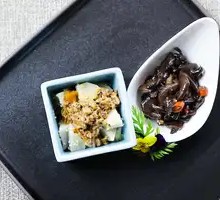 Millet and Taro with Chanterelle Mushrooms
