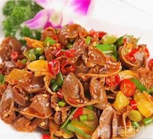 Spicy Sour Chicken Offal with Rice