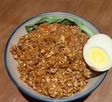 Spicy Mushroom Meat Sauce Rice