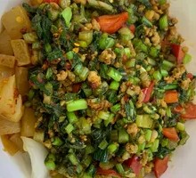 Salted Mustard Greens with Pork Paste