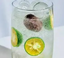 Plum and Lime Sparkling Water