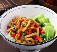 Fried Tofu with Pork over Rice