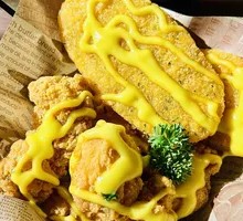 Honey Mustard Chicken and Potato Pancake Platter