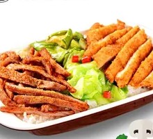 Grilled Meat & Chicken Cutlet Rice Combo