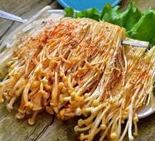 Fried Golden Needle Mushrooms