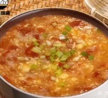 Tomato Egg Drop Noodle Soup