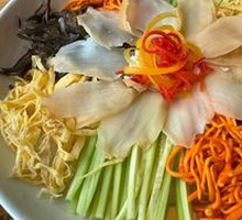 Abalone Slices with Colorful Large Glass Noodles