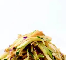 Shredded cucumber with dried tofu strips