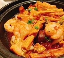 Fresh Shrimp, Chinese Cabbage and Tofu Skin Stew