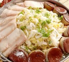 Sour Cabbage with Pork Belly and Blood Sausage