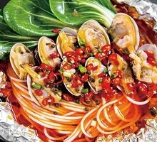 Aluminum-wrapped Scallops Noodles