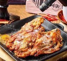 Sweet and Sour Chicken Frame on Iron Plate