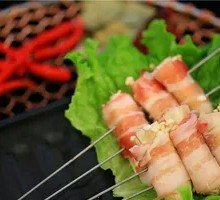 Grilled Pork Belly Rolls with Enoki Mushrooms