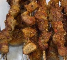 Freshly Sliced and Skewered Lamb Kebabs
