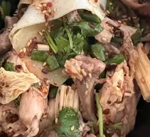 Fried Tofu Skin Noodles with Chicken Frames