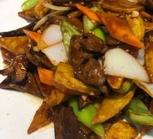 Stir-fried Potato Slices with Dried Greens