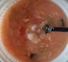 Tomato Egg Drop Noodle Soup