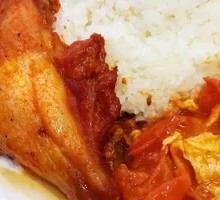 Honey Glazed Chicken Tomato Egg Rice Bowl