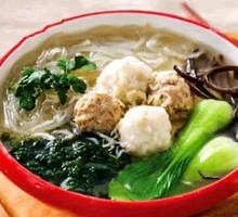 Taro Ball and Fish Ball Noodle Soup