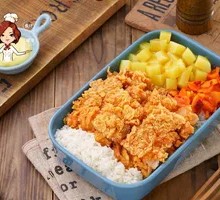 Curry Potato Crispy Chicken Rice