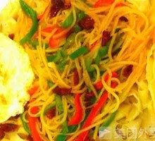 青椒土豆丝盖浇面