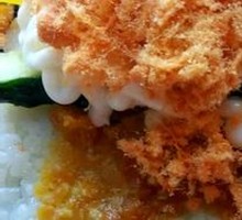 Egg Yolk and Pork Floss Seaweed Rice Roll