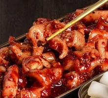 Exclamation Mark Chicken Feet with Rice Cake