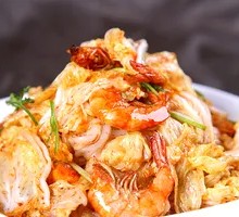 Braised Large Shrimp with Chinese Cabbage