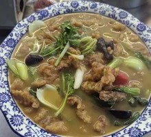 Poached Pork Crisps in Soup