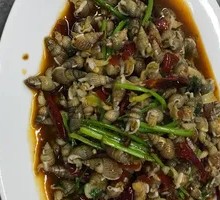 Sea Clams, Sea Cucumber Legs and Green Beans