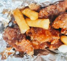 Sweet and Spicy Fried Chicken with Rice Cake