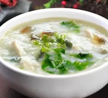 Bok Choy and Mushroom Rice Porridge