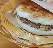 Pork and beef stuffed flatbread