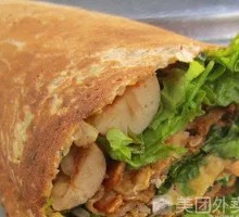 Mixed Grain Crepe with Two Eggs and One Sausage