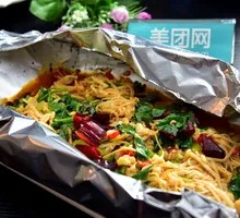 Aluminum-wrapped Garlic Enoki Mushrooms