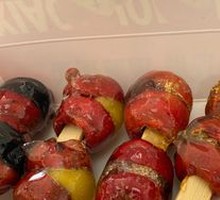 Black Sesame Stuffed Candy Apple