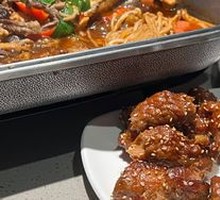 Grilled Pork with Large Skewers