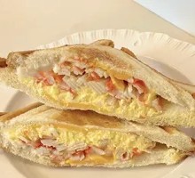 Sizzling Crab Stick Egg Sandwich