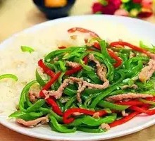 Green Pepper Shredded Pork Rice