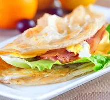 Egg and Sausage Hand-held Pancake