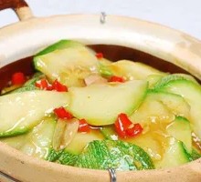 Zucchini Stir-Fry with Meat over Noodles