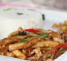 红烧茄子盖浇面