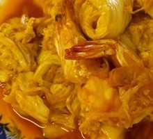 Braised Large Shrimp with Chinese Cabbage