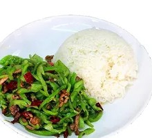 Stir-fried Pork with Green Pepper Rice Bowl