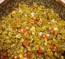 肉末酸豆角拌饭