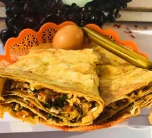 Double Egg and Sausage Vegetable Pancake
